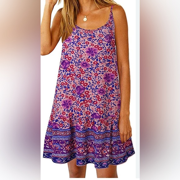Persea floral pink  and Purple Dress size Small/Medium EUC - Picture 1 of 11